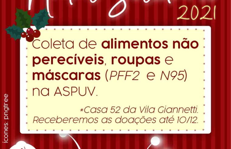 ASPUV recebe doações em campanha de Natal Solidário