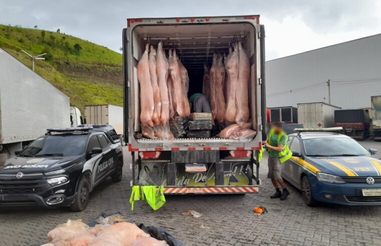 Drogas escondidas em caminhões frigoríficos são apreendidas em Juiz de Fora