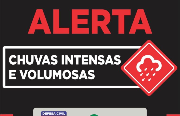 Prefeitura de Ervália emite alerta de fortes chuvas para esta quarta-feira (29)