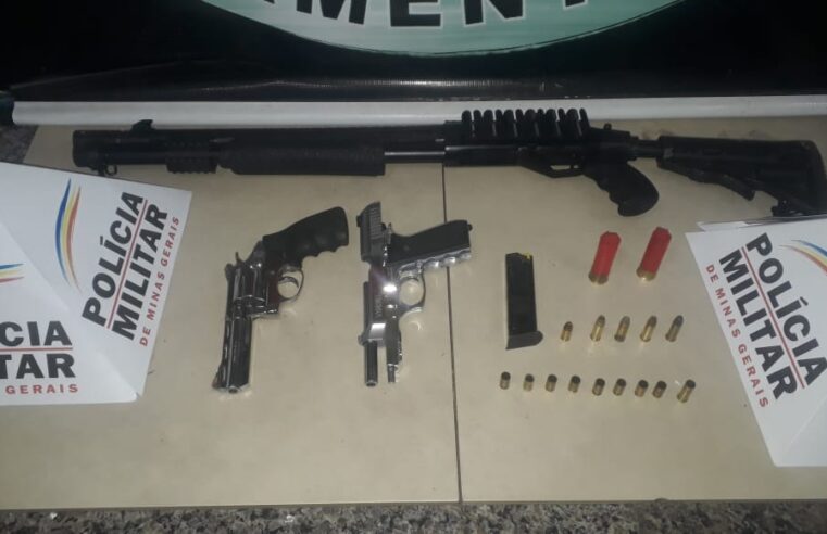 PM de Paula Cândido prende dois homens e apreende armas de fogo