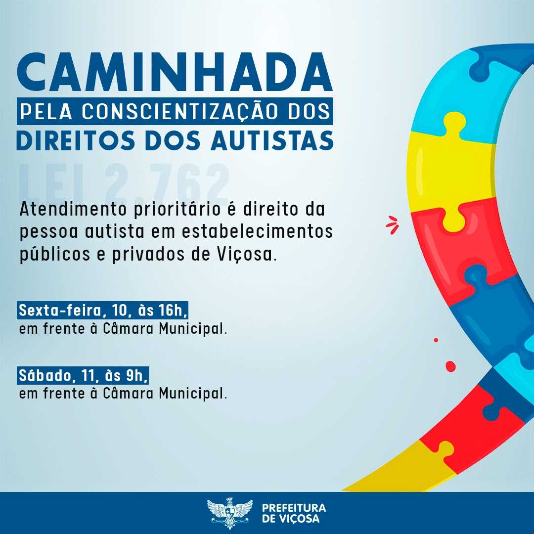 Prefeitura de Viçosa realizará evento de apoio a autistas