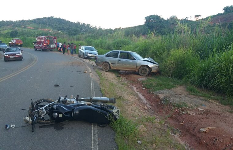 Viçosa: Colisão entre carro e moto deixa uma pessoa ferida