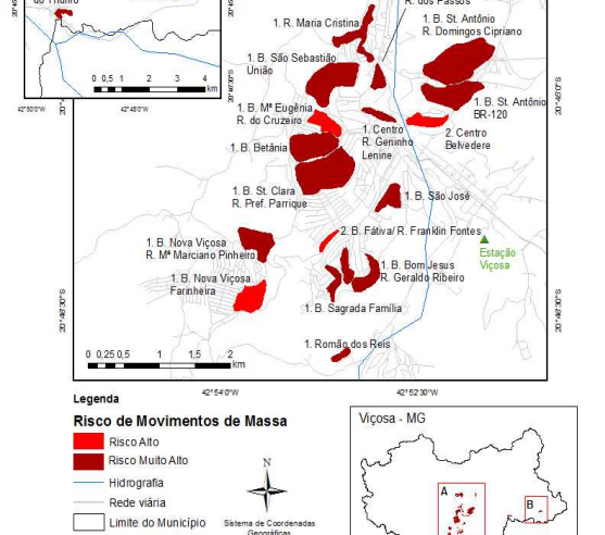 Diversos pontos de Viçosa estão com risco “muito alto” de deslizamento de terra, diz Defesa Civil