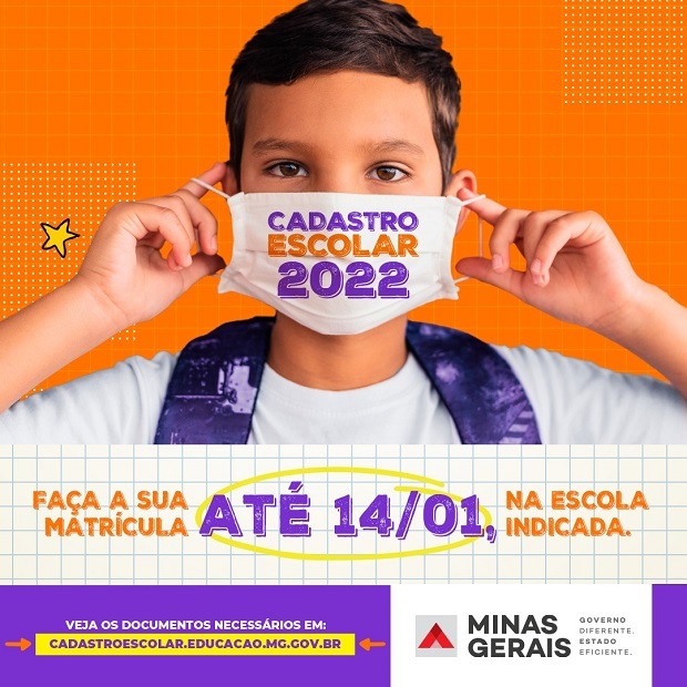 Inscritos no cadastramento escolar da rede pública de MG devem fazer matrícula até 14/1