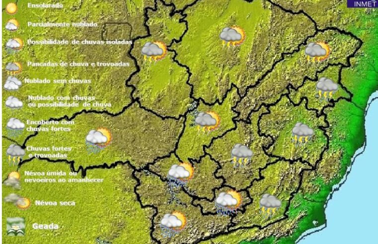 Previsão do tempo para Minas Gerais nesta quarta-feira, 16 de fevereiro