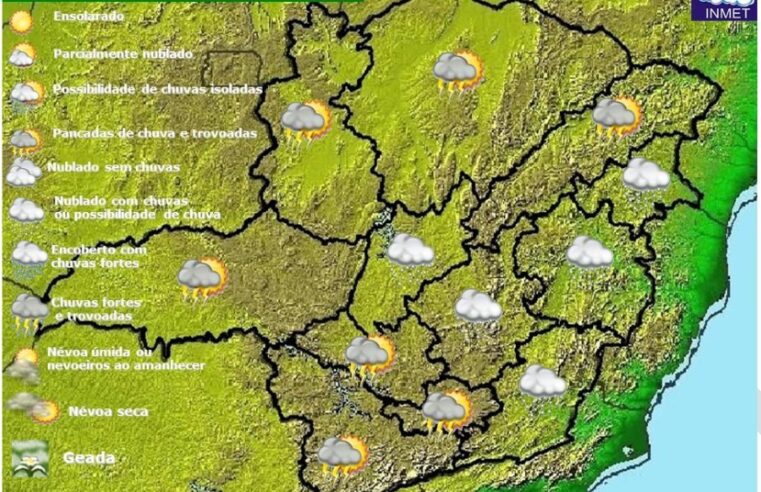 Previsão do tempo para Minas Gerais nesta segunda-feira, 21 de fevereiro