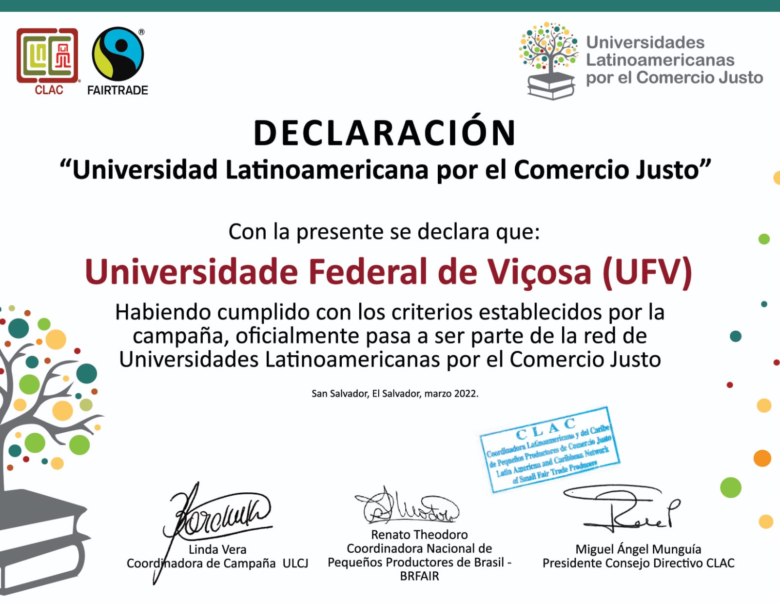 UFV é segunda universidade do país a receber certificação pelo comércio justo