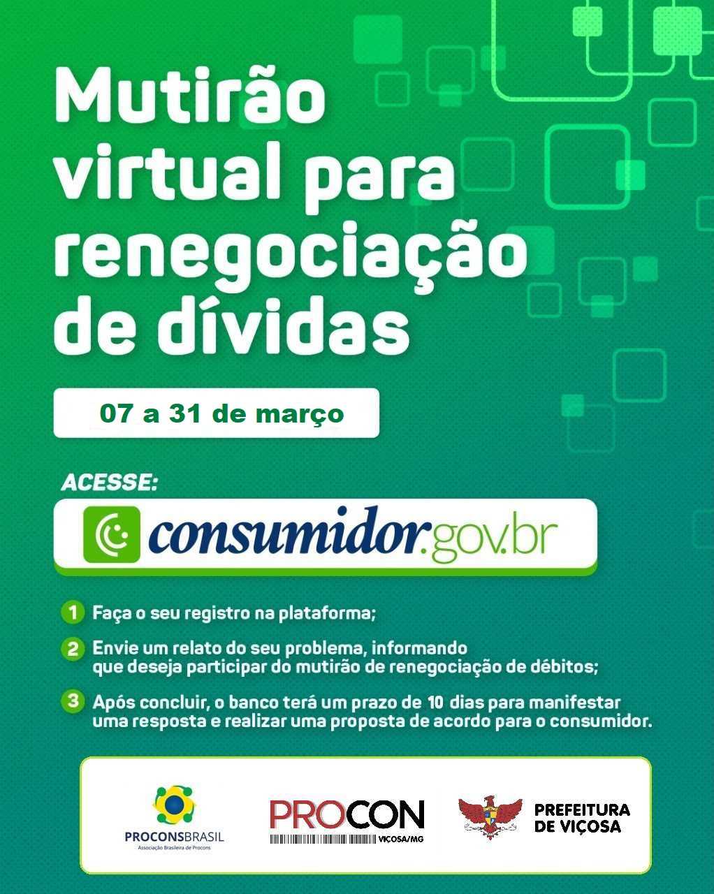 Procon de Viçosa orienta sobre Mutirão de Negociação de Dívidas