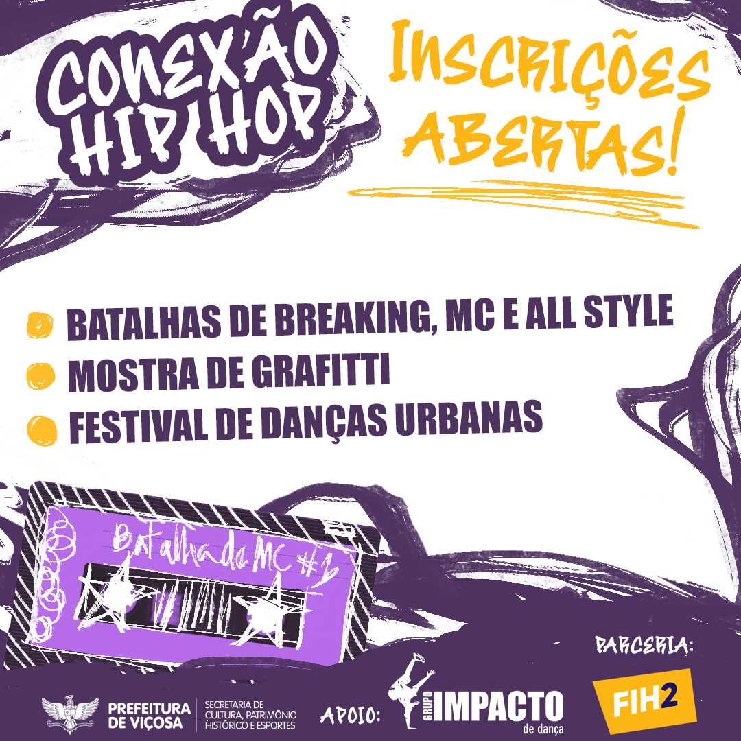 Viçosa: inscrições para batalhas e mostras do Conexão Hip Hop estão abertas
