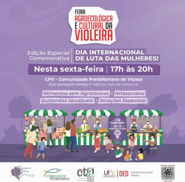 Feira Agroecológica de Viçosa realiza Edição Especial em homenagem às mulheres