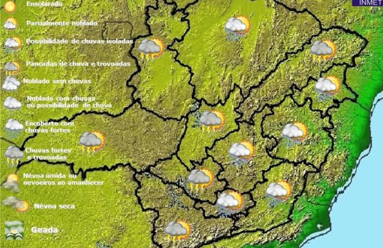 Previsão do tempo para Minas Gerais nesta terça-feira, 15 de março