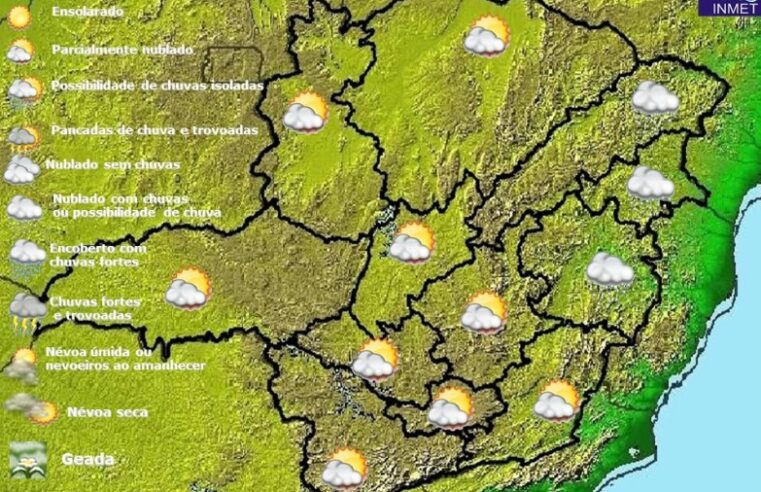 Previsão do tempo para Minas Gerais nesta sexta-feira, 25 de março