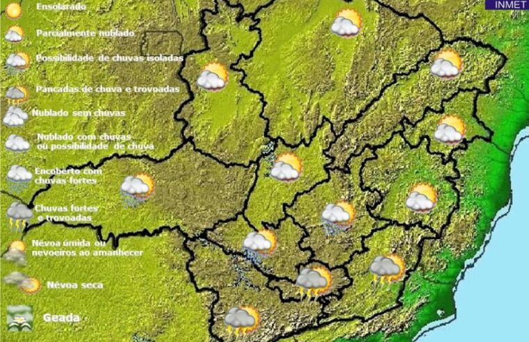 Previsão do tempo para Minas Gerais nesta terça-feira, 29 de março