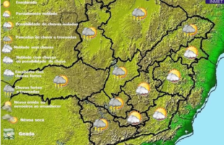 Previsão do tempo para Minas Gerais nesta sexta-feira, 4 de março