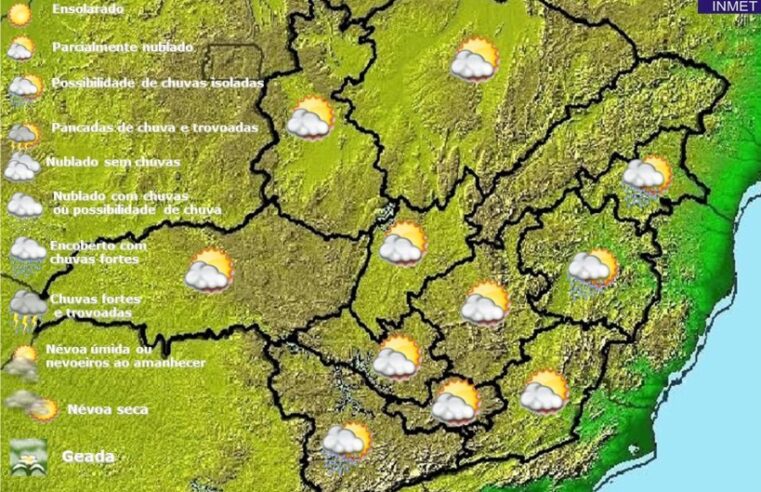 Previsão do tempo para Minas Gerais nesta terça-feira, 8 de março