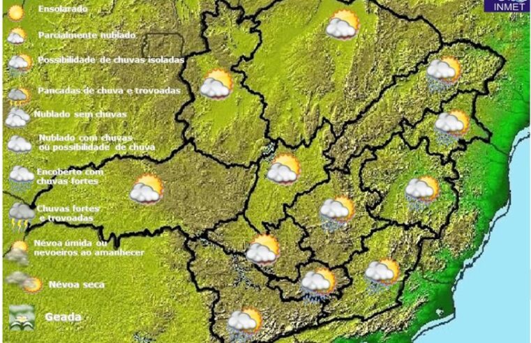 Previsão do tempo para Minas Gerais nesta quarta-feira, 9 de março