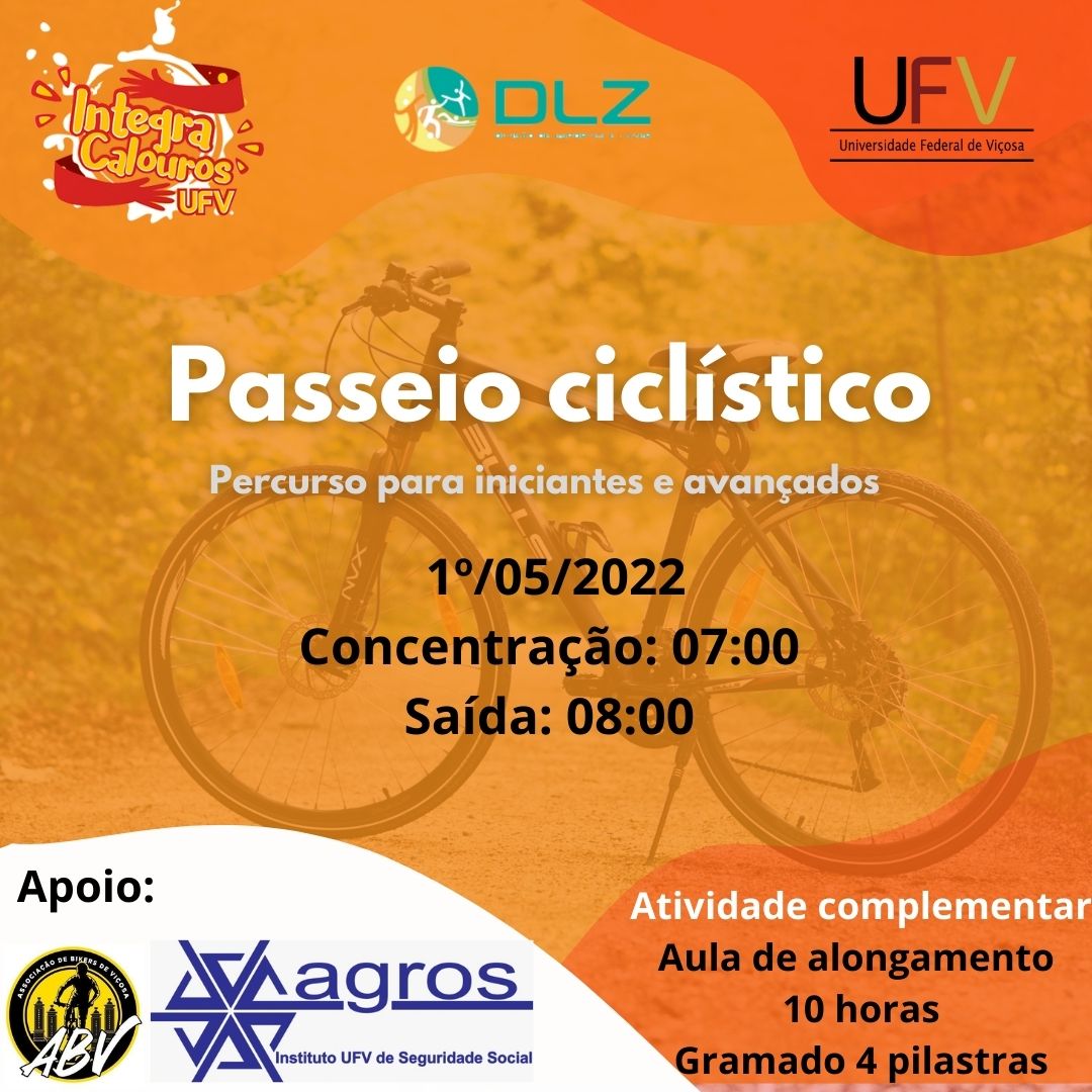 Viçosa: passeio ciclístico comemorará o dia do trabalhador no próximo domingo (01)