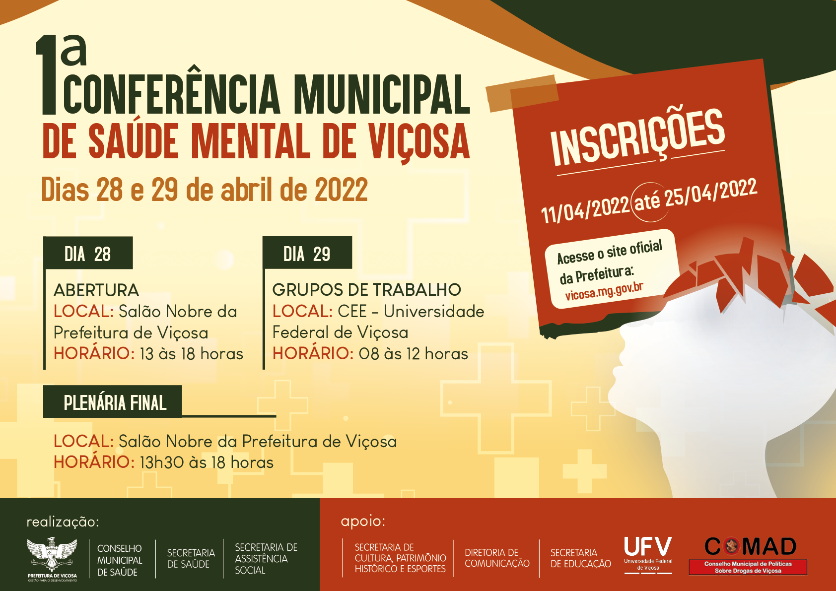 Viçosa: Conferência Municipal de Saúde Mental acontece nos dias 28 e 29 de Abril