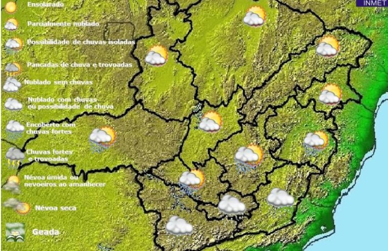 Previsão do tempo para Minas Gerais nesta sexta-feira, 1 de abril