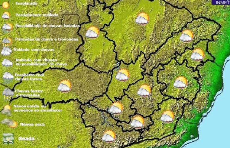 Previsão do tempo para Minas Gerais nesta terça-feira, 19 de abril