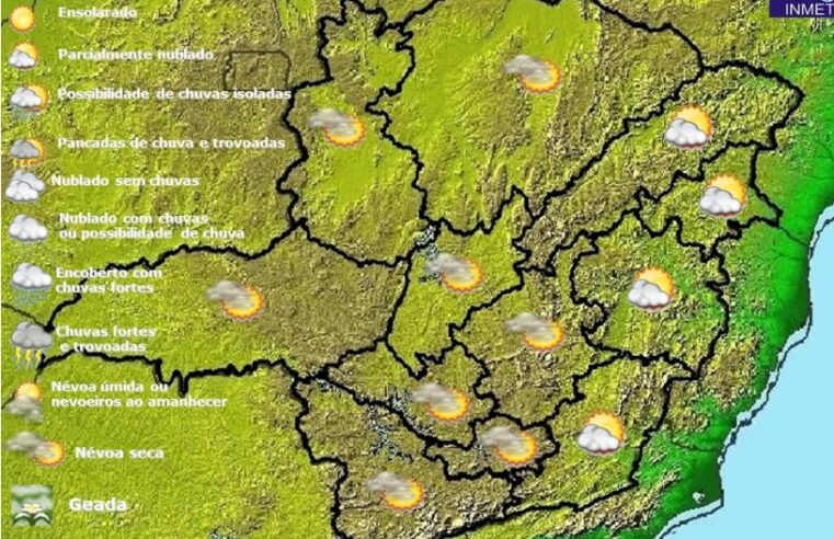 Previsão do tempo para Minas Gerais nesta segunda-feira, 25 de abril