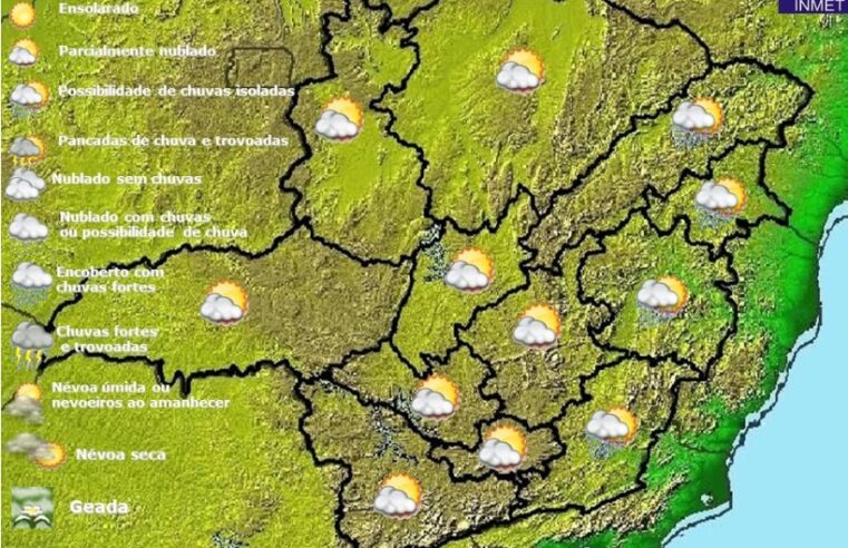 Previsão do tempo para Minas Gerais nesta terça-feira, 26 de abril