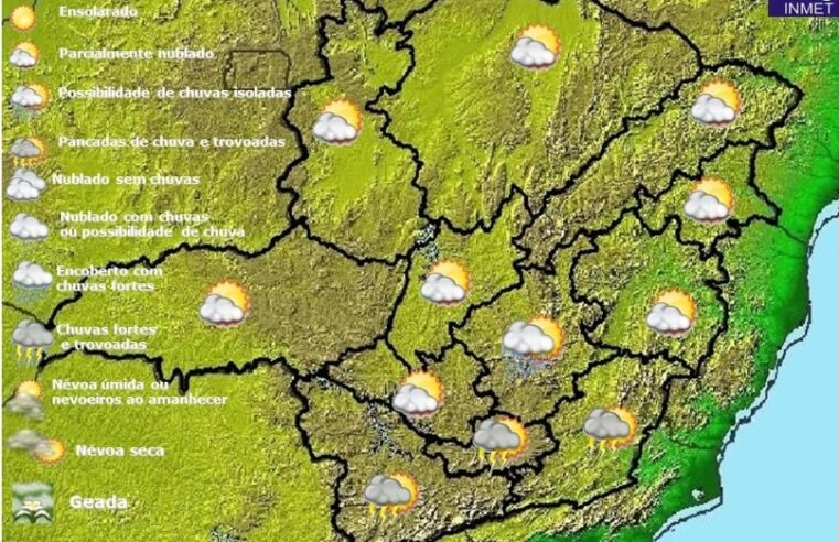 Previsão do tempo para Minas Gerais nesta terça-feira, 5 de abril