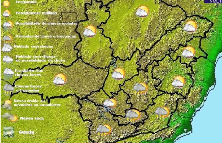 Previsão do tempo para Minas Gerais nesta quarta-feira, 6 de abril