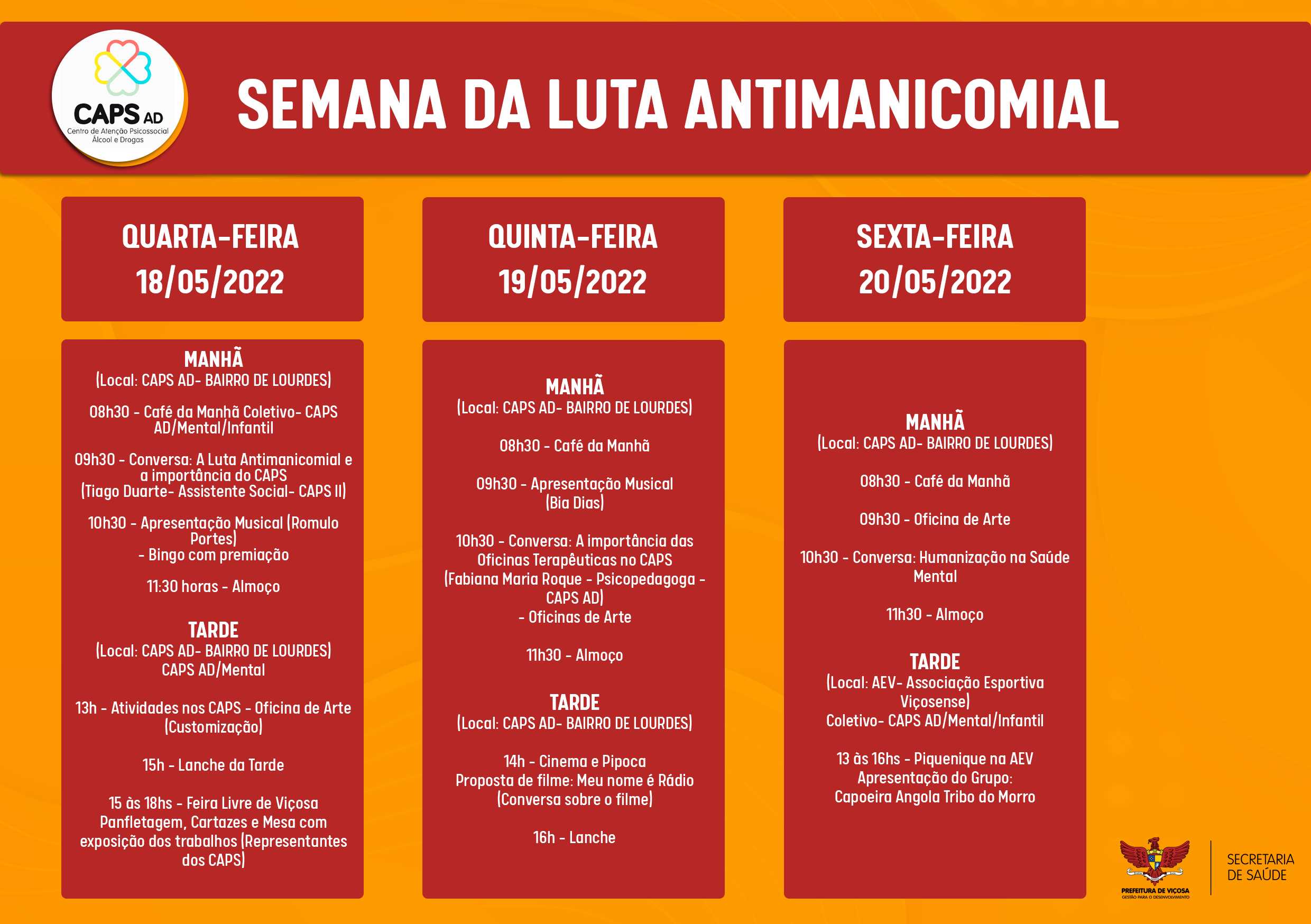 Prefeitura de Viçosa celebra dia Nacional da Luta Antimanicomial