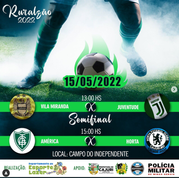 Semifinais do Campeonato Municipal de Cajuri acontecem no próximo domingo (15)