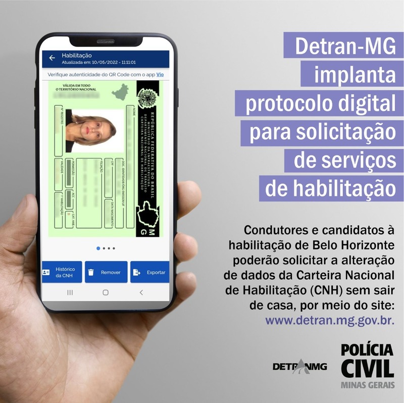 Detran-MG implanta protocolo digital para solicitação de serviços de habilitação