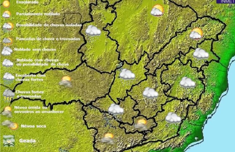 Previsão do tempo para Minas Gerais nesta quinta-feira, 5 de maio