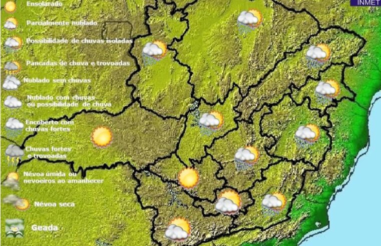 Previsão do tempo para Minas Gerais nesta terça-feira, 17 de maio