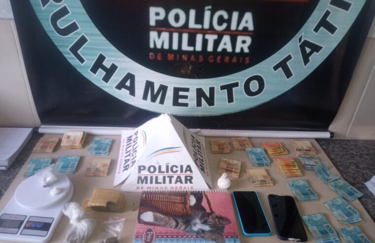 Viçosa: Casal é preso por tráfico de drogas no bairro de Fátima; mais de R$ 18 mil foram apreendidos