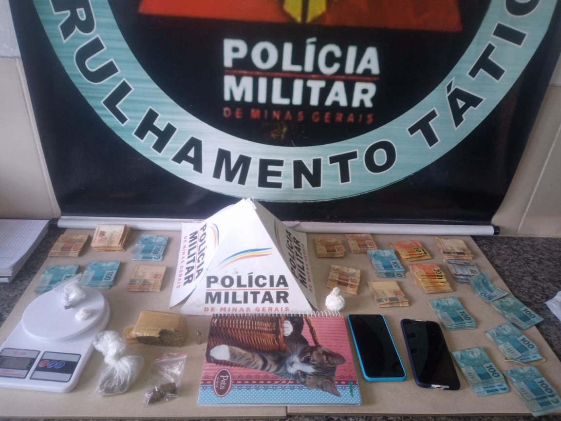 Viçosa: Casal é preso por tráfico de drogas no bairro de Fátima; mais de R$ 18 mil foram apreendidos