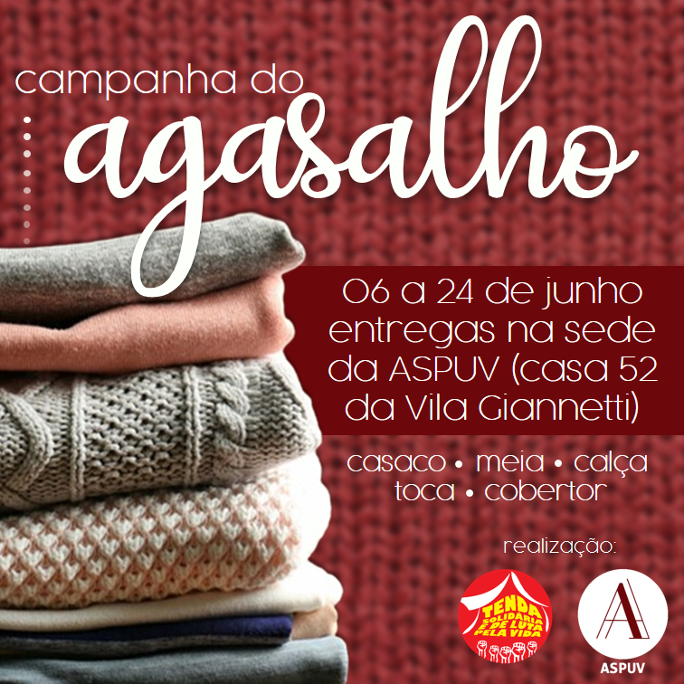 Viçosa: ASPUV e Tenda Solidária promovem campanha do agasalho