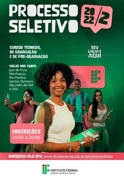 IF Sudeste MG abre inscrições para o processo seletivo 2022/2
