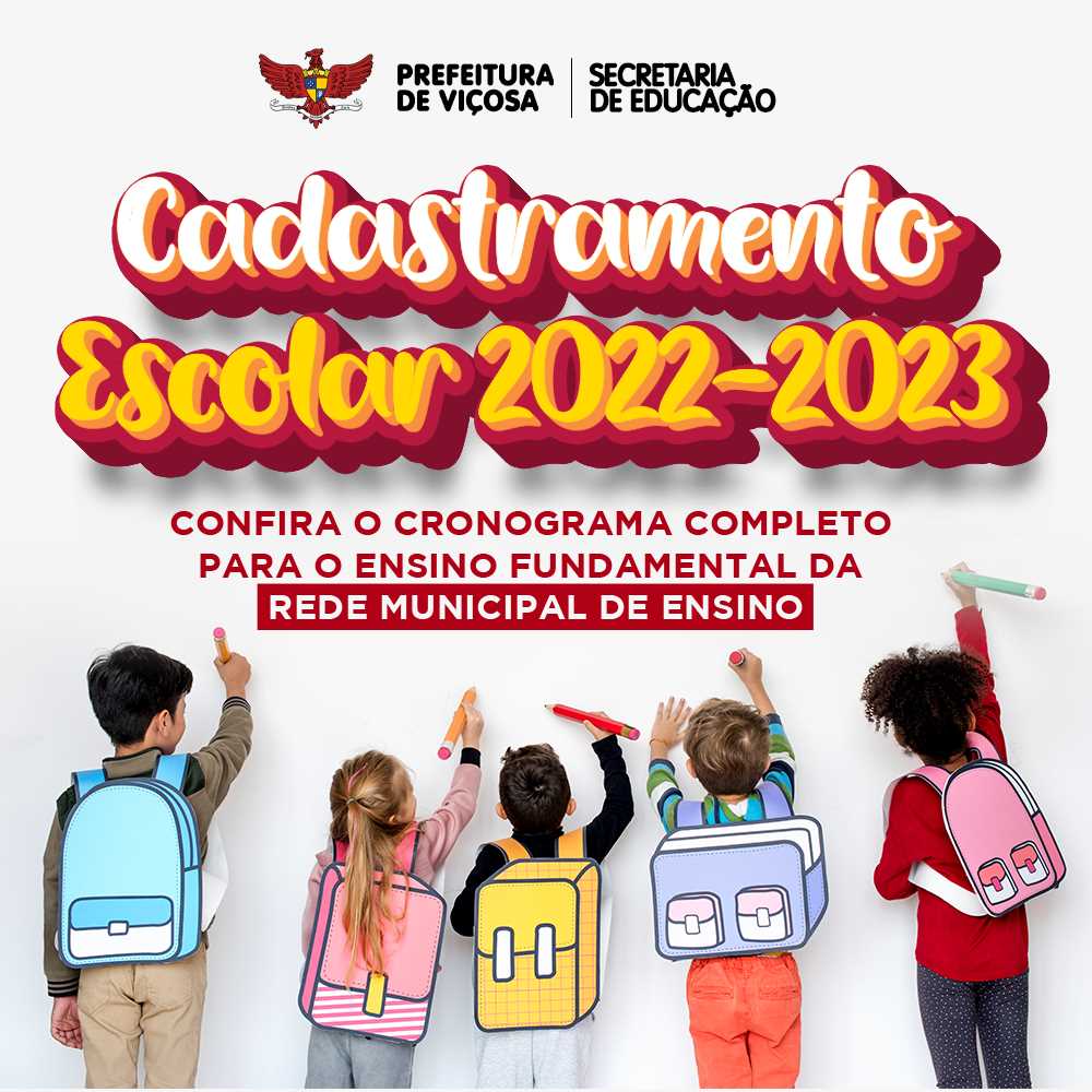 Cadastro Escolar para Ensino Fundamental em Viçosa começa dia 15 de agosto