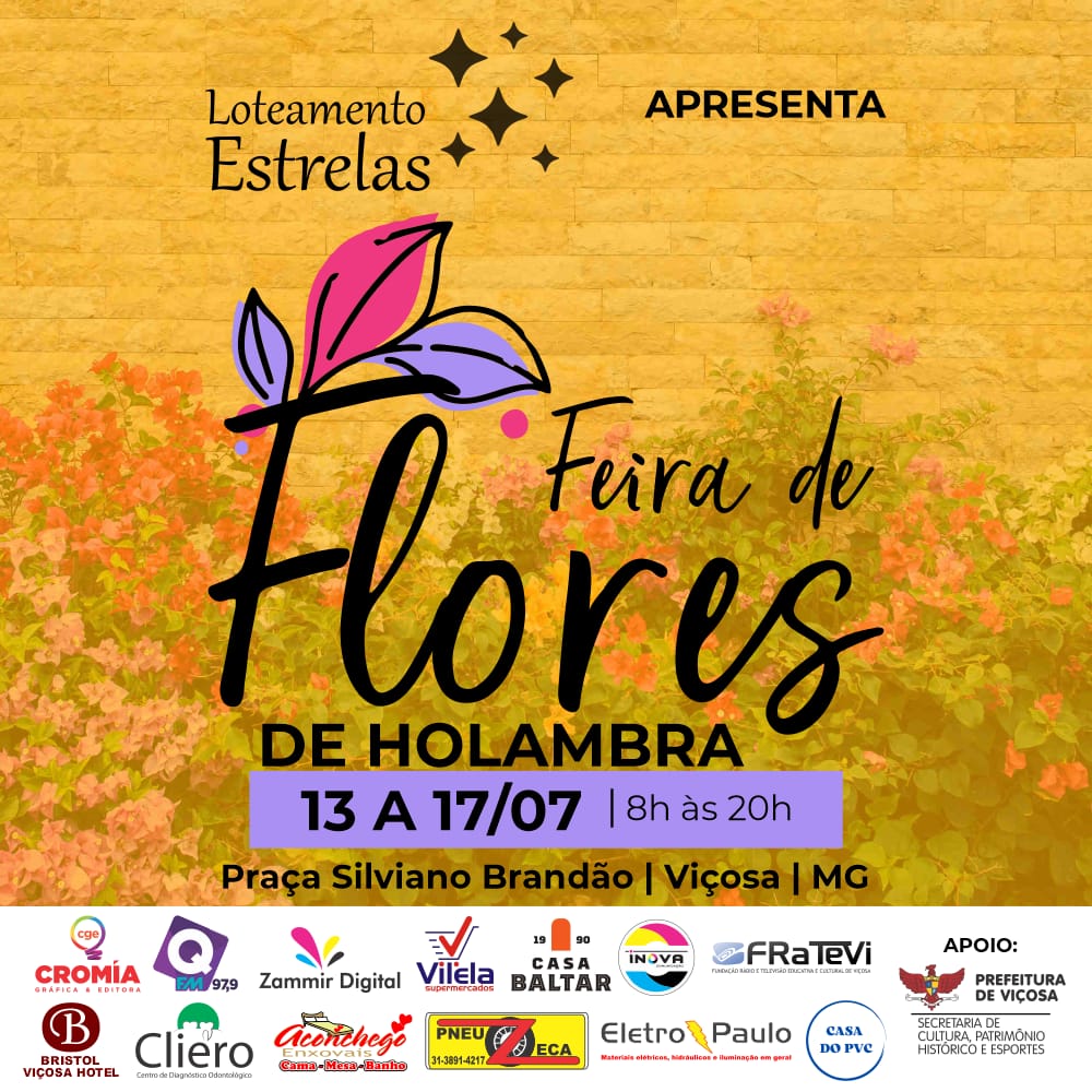 Feira de Flores de Holambra tem início a partir de quarta-feira (13), em Viçosa