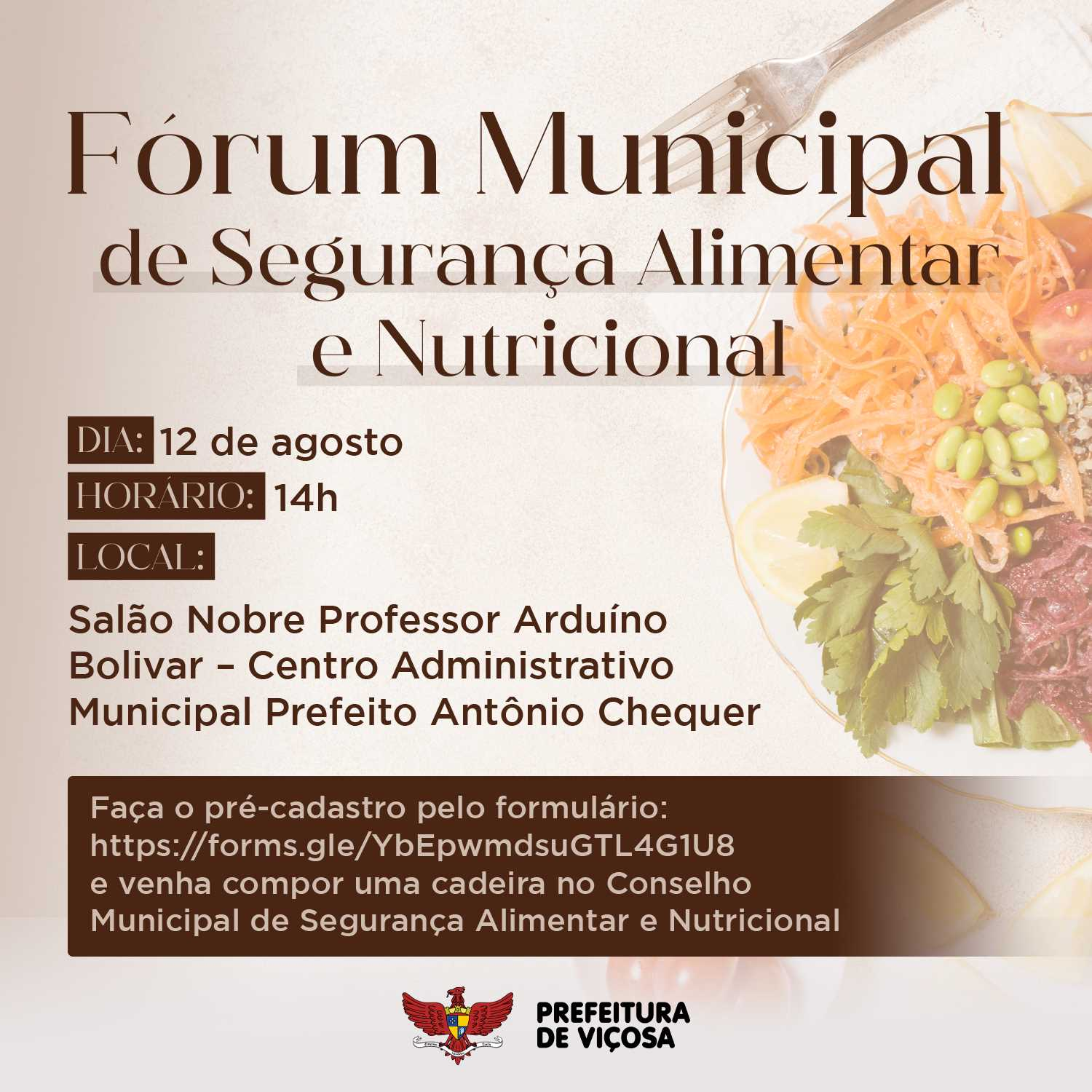 Prefeitura de Viçosa organiza Fórum de Segurança Alimentar e Nutricional