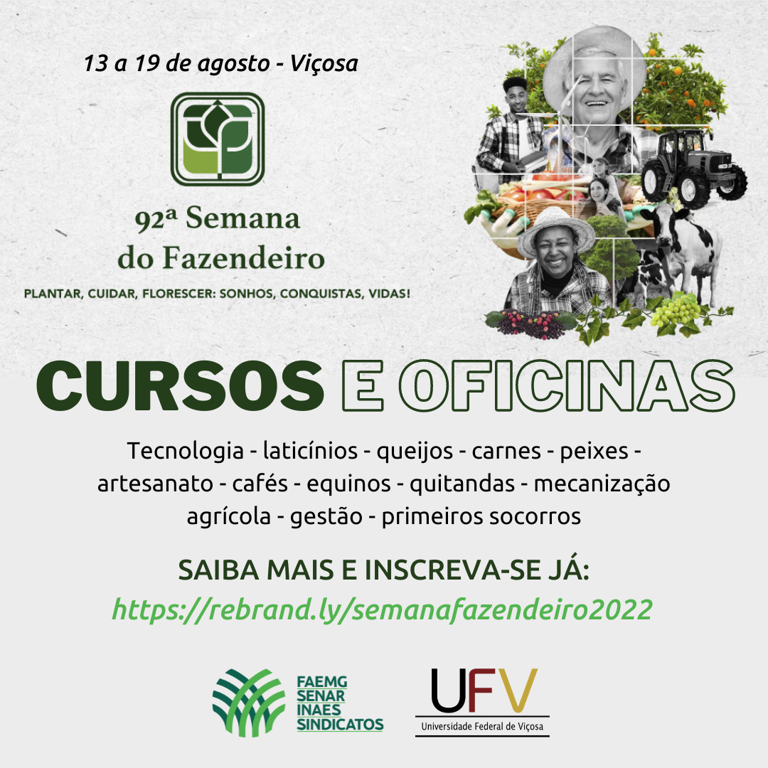 Prorrogadas inscrições para cursos na 92ª Semana do Fazendeiro
