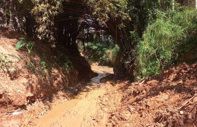Ribeirão da Rua Santa Luzia recebe limpeza, em Viçosa