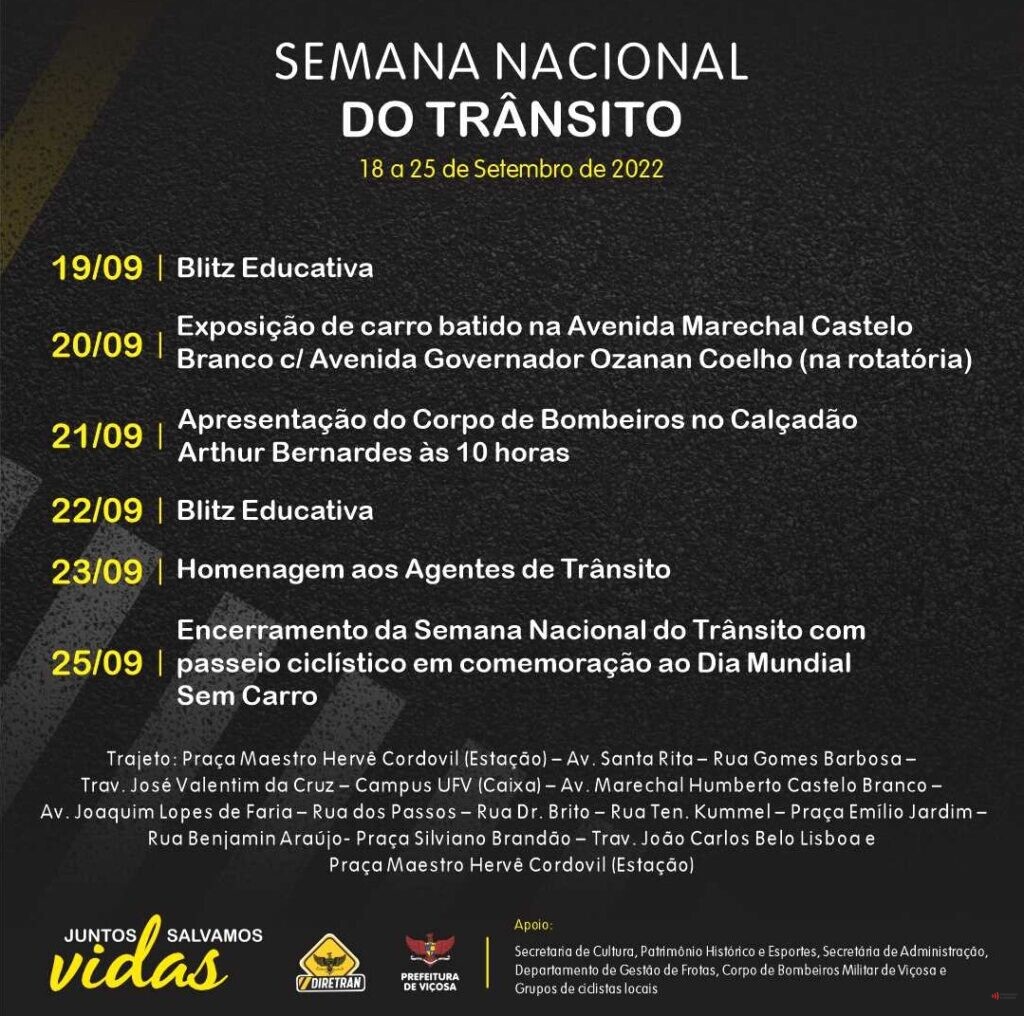 Programação Semana Nacional de Trânsito 