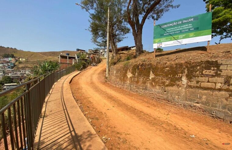 Prefeitura de Viçosa finaliza construção de gabião no Bom Jesus