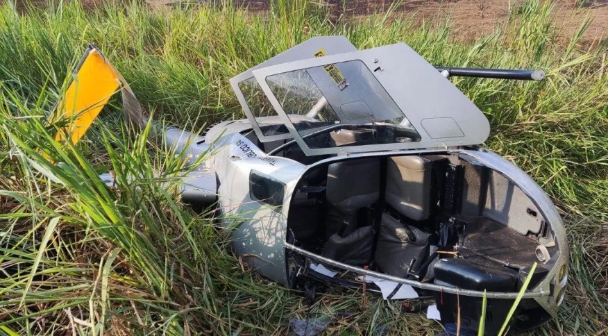 Helicóptero que levava deputado cai em Engenheiro Caldas (MG)