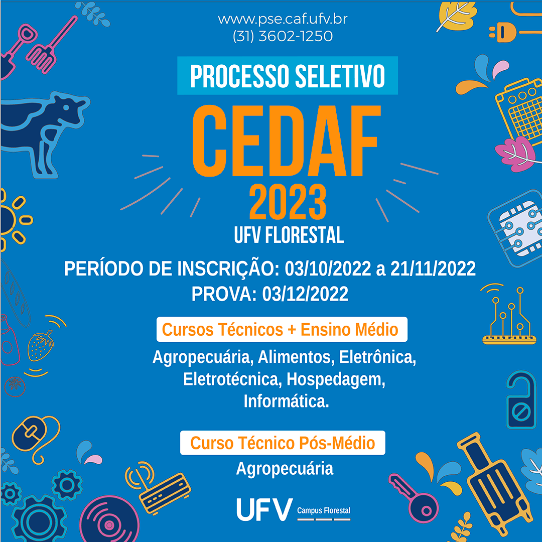 UFV abre inscrições para processo seletivo de cursos técnicos do Cedaf