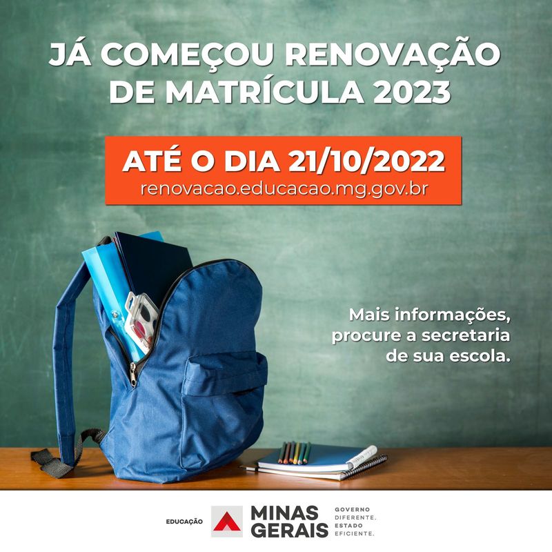 Começa renovação de matrícula da rede pública estadual de ensino para 2023