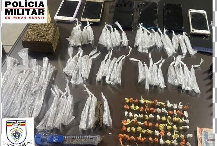 PM de Ubá prende quatro homens por tráfico de drogas e corrupção de menores