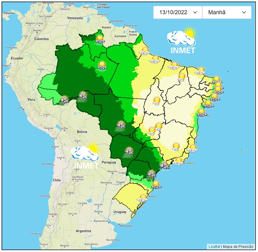 Previsão do tempo para Viçosa e região nesta quinta-feira (13/10)