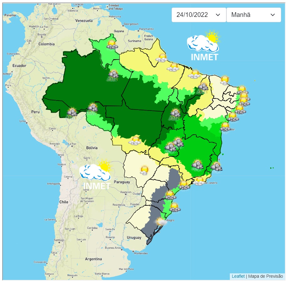 Previsão do tempo para Viçosa e região nesta segunda-feira (24/10)